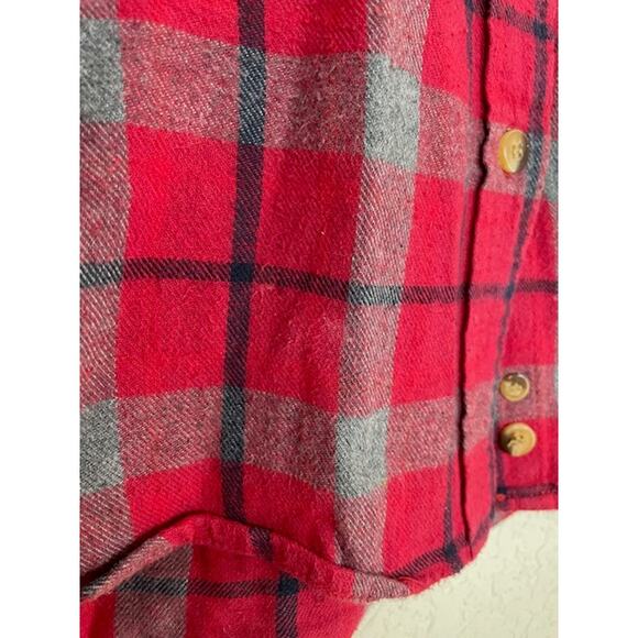 Madewell x Penfield Classic Slim Flannel warm cozy layers red plaid gray black 2 - Picture 6 of 11